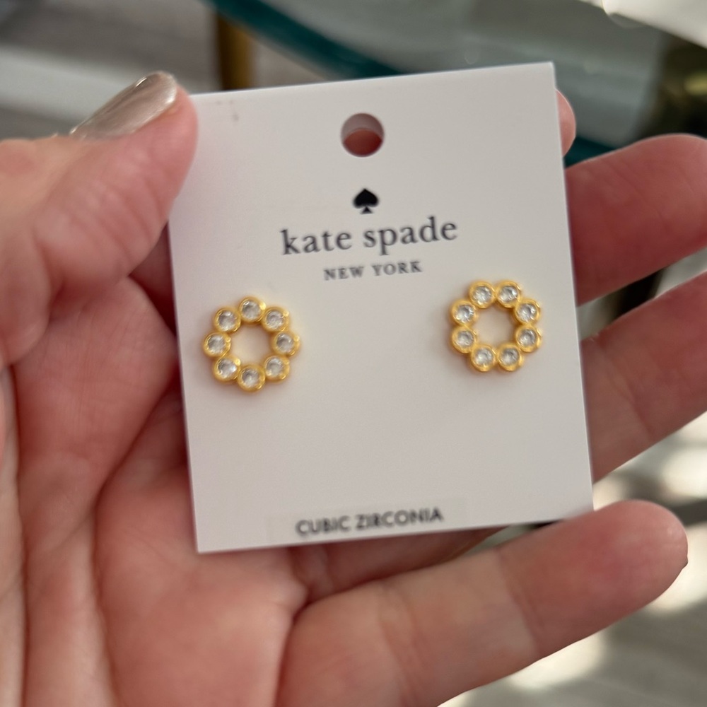 Kate Spade Gold Plated Cubic Zirconia Earrings